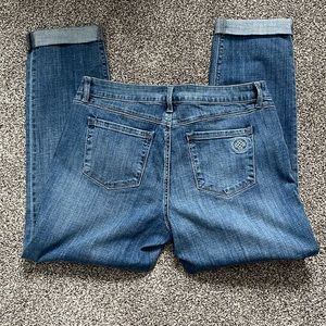 Laurie Felt Jeans Women's Classic Boyfriend Sz 12 Medium Wash Cuff Hem